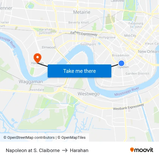 Napoleon at S. Claiborne to Harahan map