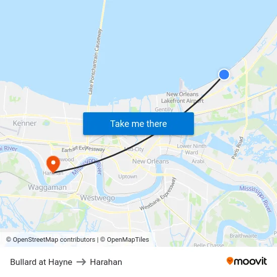 Bullard at Hayne to Harahan map