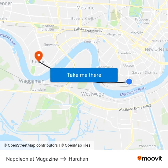 Napoleon at Magazine to Harahan map