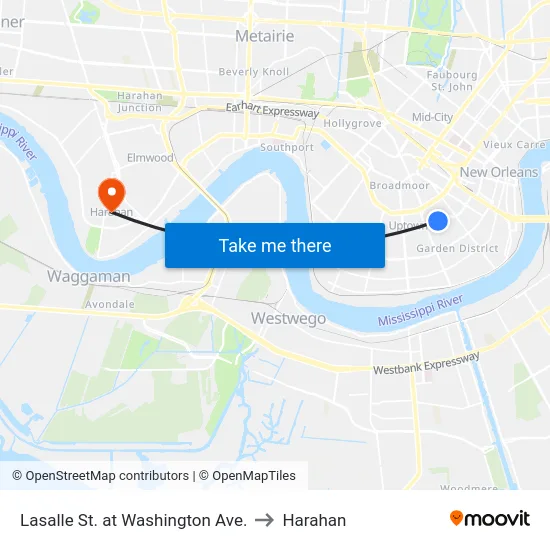 Lasalle St. at Washington Ave. to Harahan map