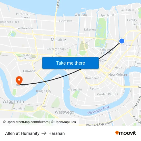 Allen at Humanity to Harahan map