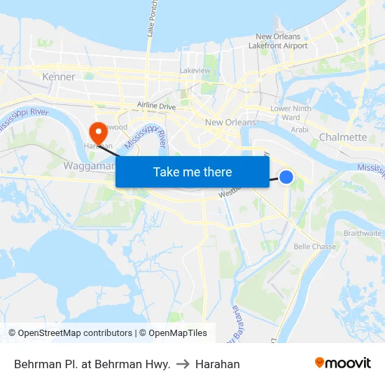 Behrman Pl. at Behrman Hwy. to Harahan map