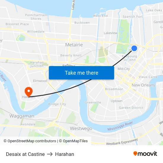 Desaix at Castine to Harahan map