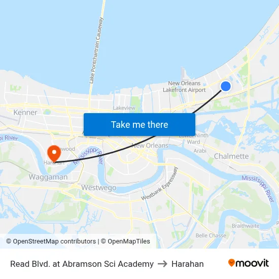 Read Blvd. at Abramson Sci Academy to Harahan map