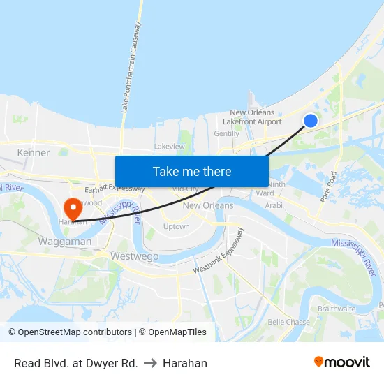 Read Blvd. at Dwyer Rd. to Harahan map