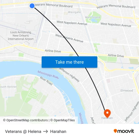 Veterans @ Helena to Harahan map