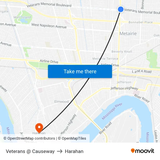 Veterans @ Causeway to Harahan map