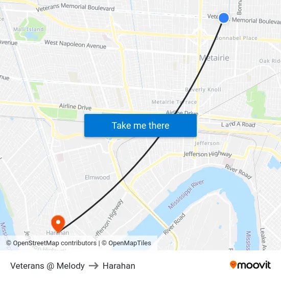 Veterans @ Melody to Harahan map