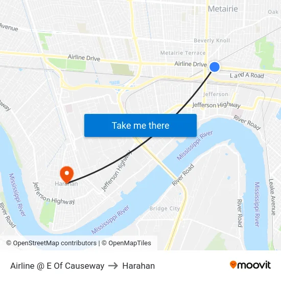 Airline @ E Of Causeway to Harahan map