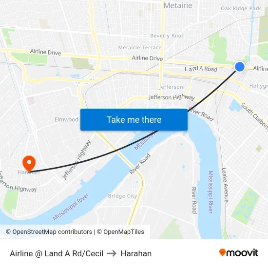 Airline @ Land A Rd/Cecil to Harahan map