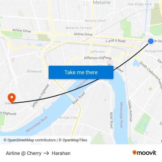 Airline @ Cherry to Harahan map