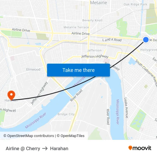 Airline @ Cherry to Harahan map