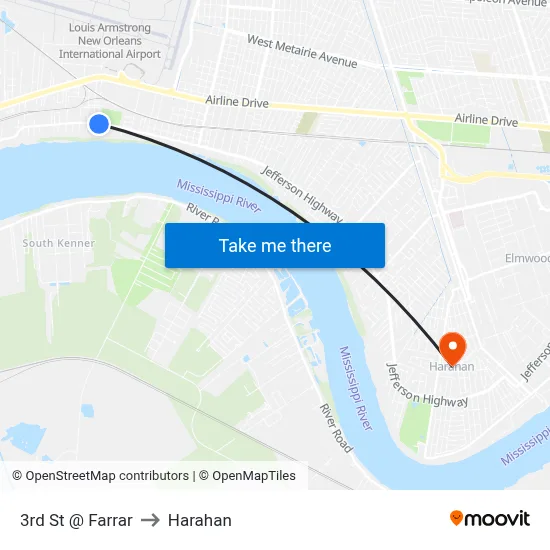 3rd St @ Farrar to Harahan map
