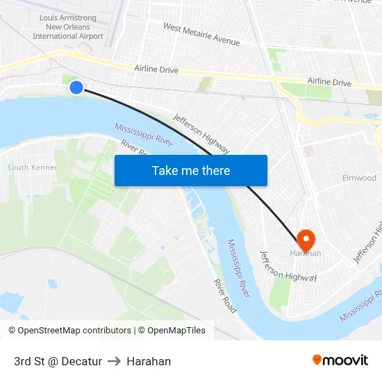 3rd St @ Decatur to Harahan map