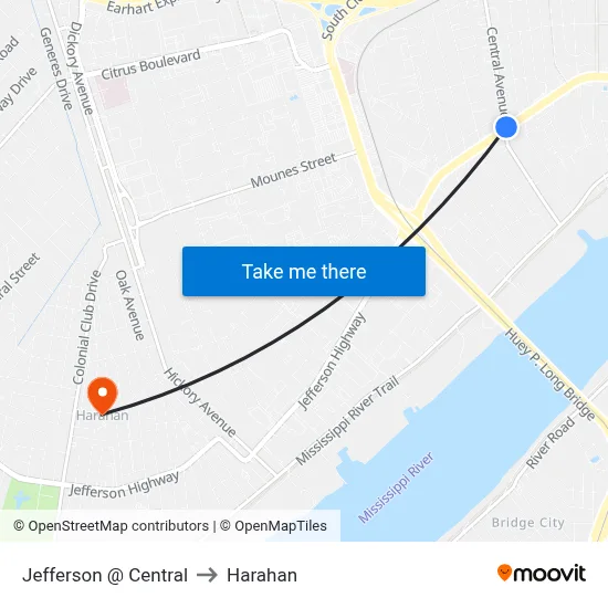 Jefferson @ Central to Harahan map