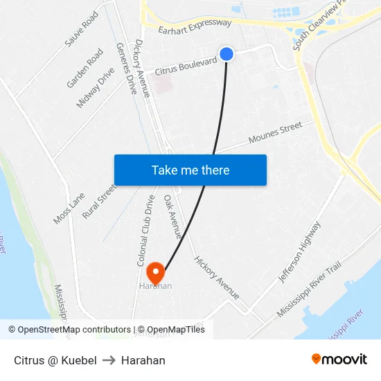 Citrus @ Kuebel to Harahan map
