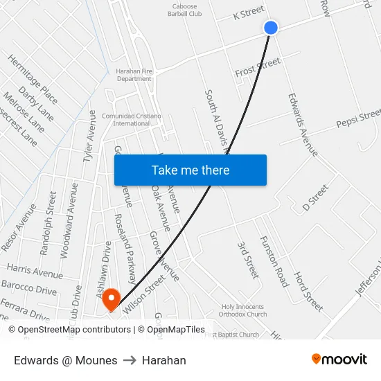 Edwards @ Mounes to Harahan map