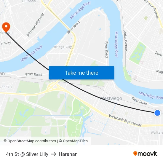 4th St @ Silver Lilly to Harahan map