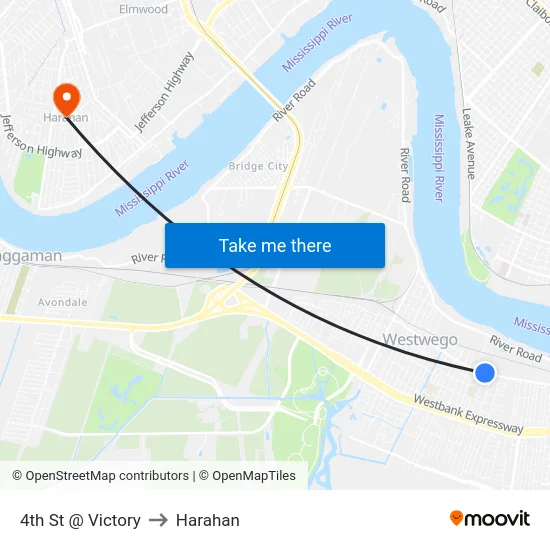 4th St @ Victory to Harahan map