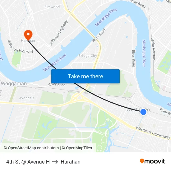 4th St @ Avenue H to Harahan map