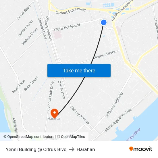Yenni Building @ Citrus Blvd to Harahan map