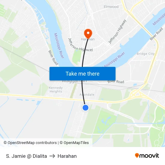 S. Jamie @ Dialita to Harahan map