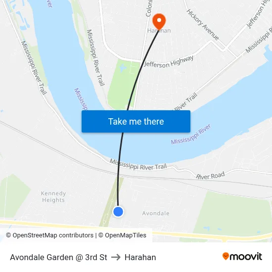 Avondale Garden @ 3rd St to Harahan map