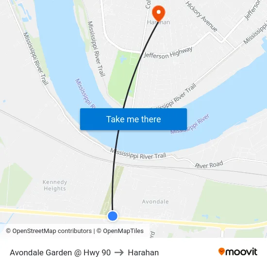 Avondale Garden @ Hwy 90 to Harahan map