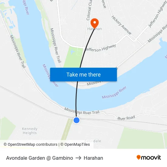 Avondale Garden @ Gambino to Harahan map