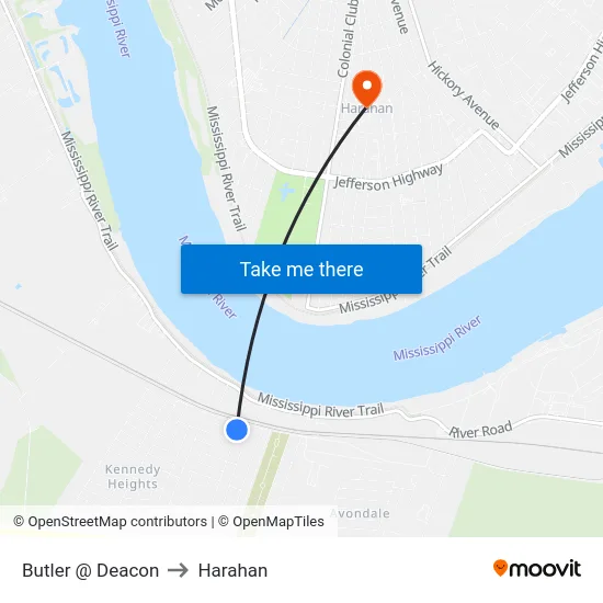 Butler @ Deacon to Harahan map