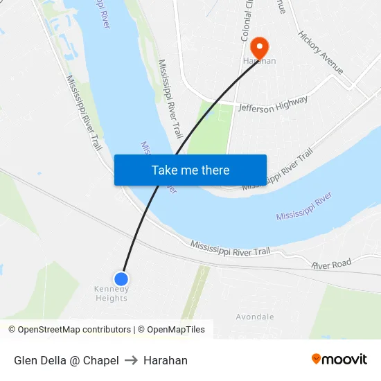 Glen Della @ Chapel to Harahan map