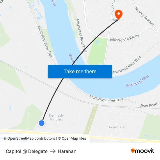 Capitol @ Delegate to Harahan map