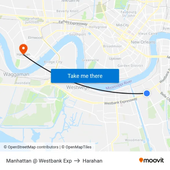 Manhattan @ Westbank Exp to Harahan map