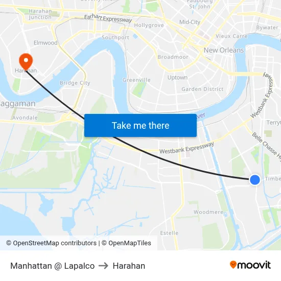 Manhattan @ Lapalco to Harahan map