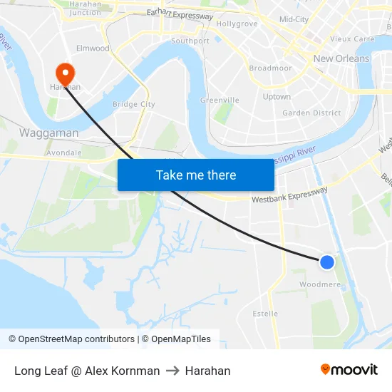 Long Leaf @ Alex Kornman to Harahan map