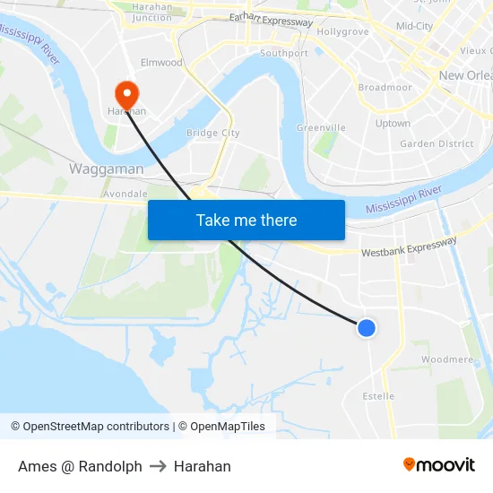 Ames @ Randolph to Harahan map