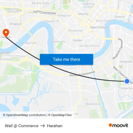 Wall @ Commerce to Harahan map