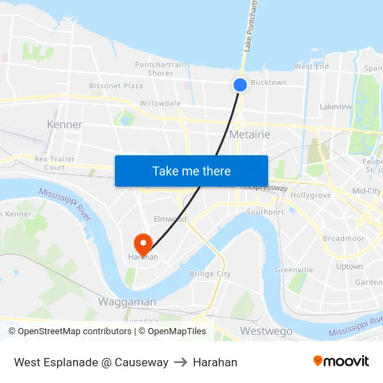 West Esplanade @ Causeway to Harahan map