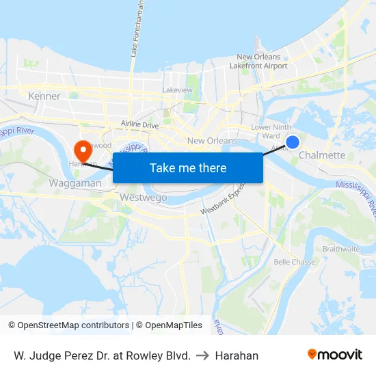W. Judge Perez Dr. at Rowley Blvd. to Harahan map