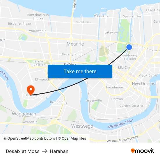 Desaix at Moss to Harahan map