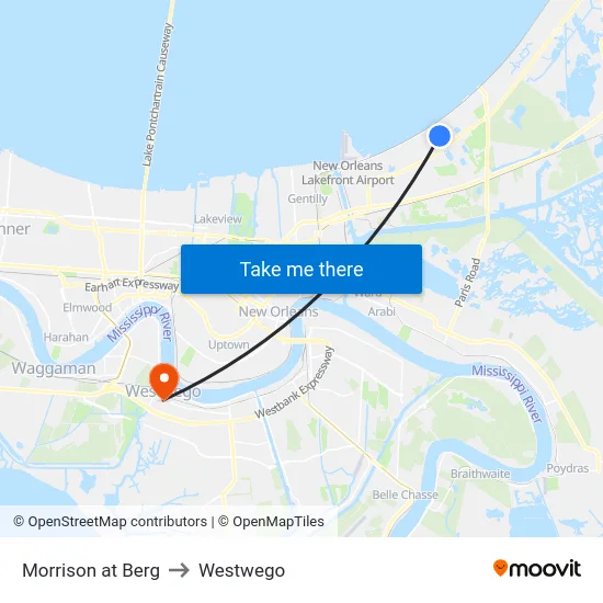 Morrison at Berg to Westwego map