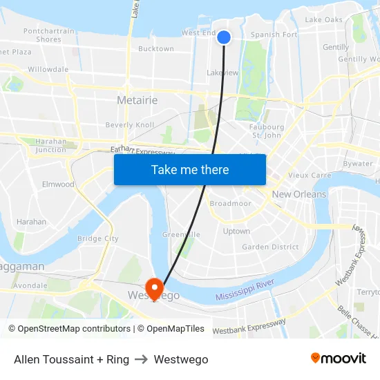 Allen Toussaint + Ring to Westwego map