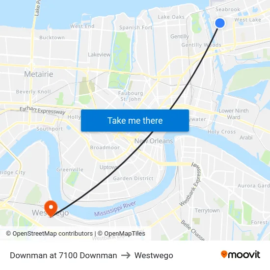 Downman at 7100 Downman to Westwego map