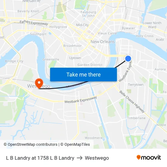 L B Landry at 1758 L B Landry to Westwego map