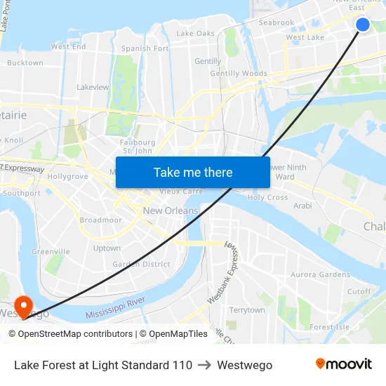 Lake Forest at Light Standard 110 to Westwego map