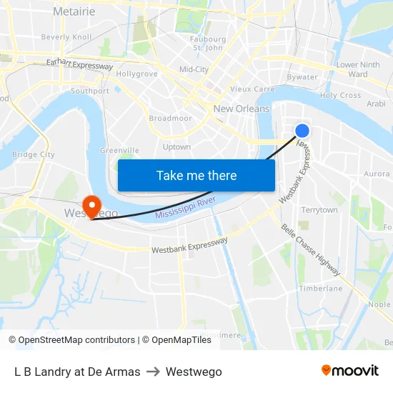 L B Landry at De Armas to Westwego map
