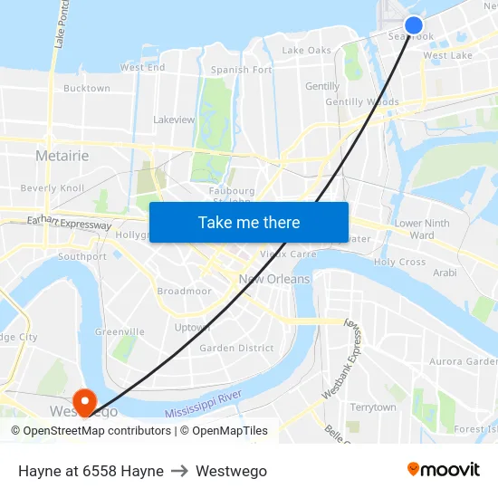 Hayne at 6558 Hayne to Westwego map