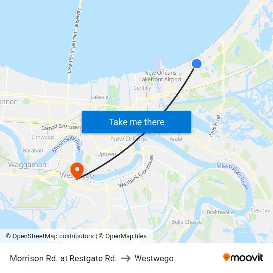 Morrison Rd. at Restgate Rd. to Westwego map