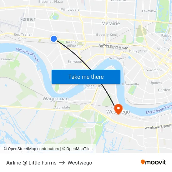Airline @ Little Farms to Westwego map