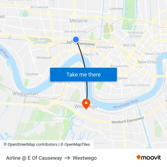 Airline @ E Of Causeway to Westwego map